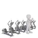 Cross trainer equipment demonstrating full-body workout capability for athletes and fitness enthusiasts