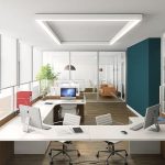 Modern office furniture setup showcasing ergonomic chairs and functional desks for contemporary Bürogestaltung